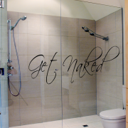 Bathroom Decor Wall Decal Get Naked Bath Room Art Wall Sticker Vinyl Sign Words