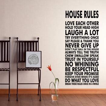 House Rules Vinyl Wall Decal Sticker We Do Art Vinyl Poster Print Sign ...